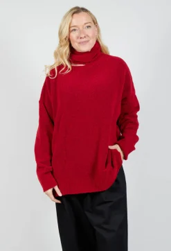 Pablo Knitted Jumper in Fire Red