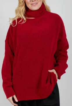 Pablo Knitted Jumper in Fire Red
