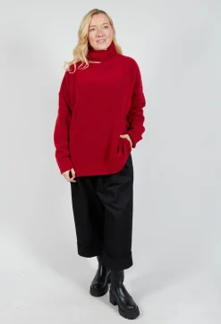 Pablo Knitted Jumper in Fire Red