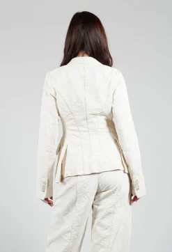 Padded Pattern Blazer in Cream