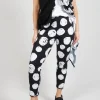 Paint Polka Dot Print Leggings in Black
