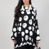 Paint Polka Dot Print Top in Black