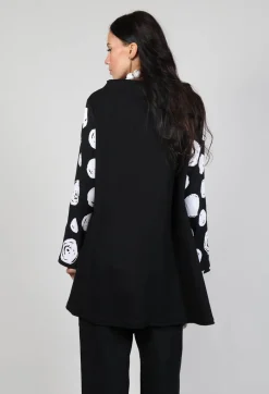 Paint Polka Dot Print Top in Black