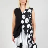 Paint Polka Dot Print Waistcoat in Black