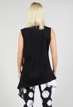 Paint Polka Dot Print Waistcoat in Black