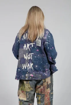 Paint Splatter Crop Tancy Coat in Workwear