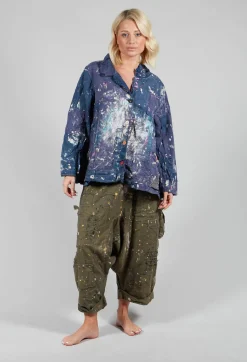 Paint Splatter Crop Tancy Coat in Workwear