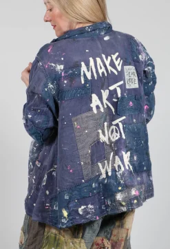 Paint Splatter Crop Tancy Coat in Workwear