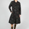 Paisley Print Cord Knee Length Top in Black