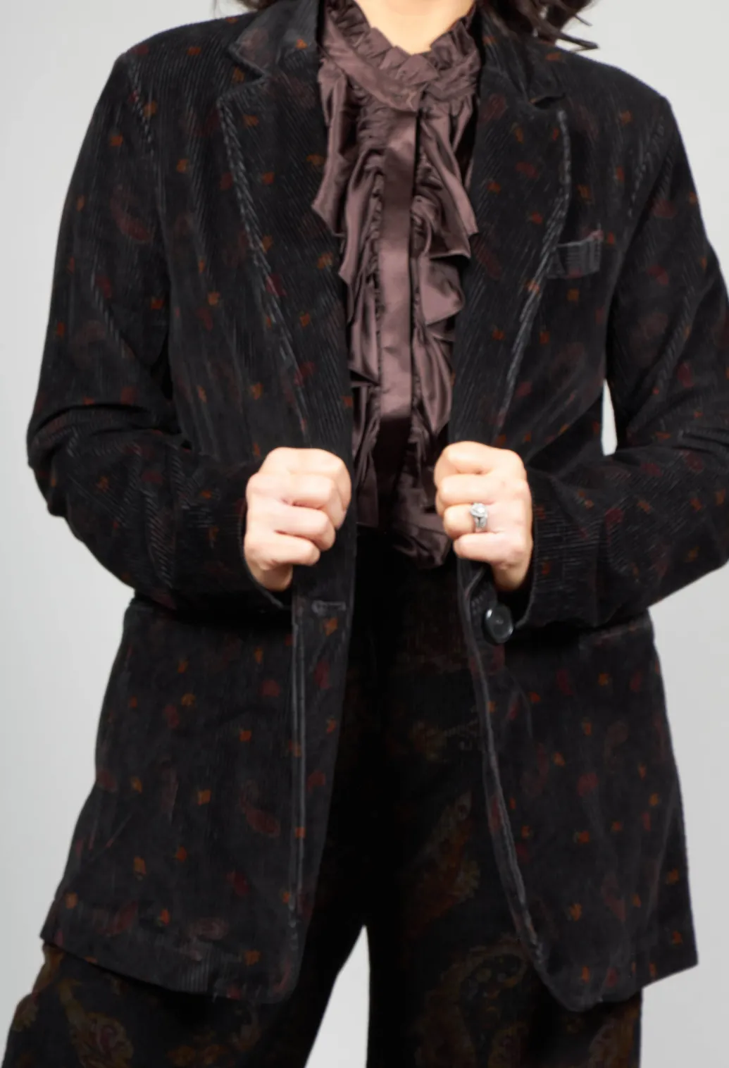 Paisley Single Button Blazer