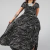 PAKA11 Dress in Black with White