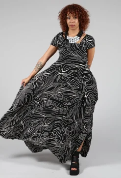 PAKA11 Dress in Black with White