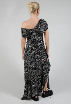PAKA11 Dress in Black with White