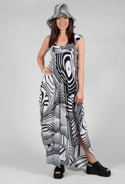 PAKA10 Dress in White with Black