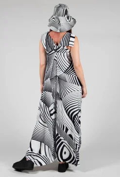 PAKA10 Dress in White with Black