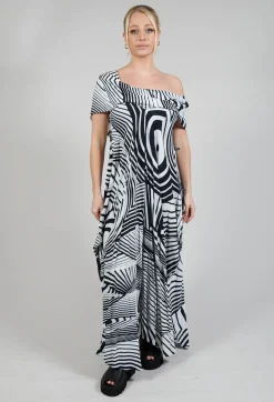PAKA10 Dress in White with Black