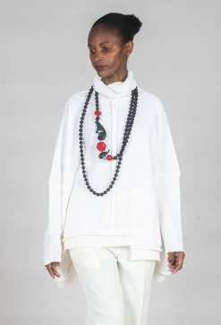Panelled Knit Jumper in Cream