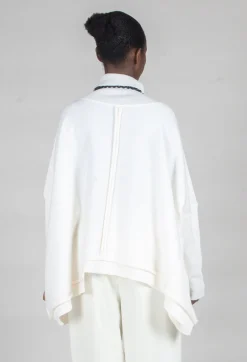 Panelled Knit Jumper in Cream