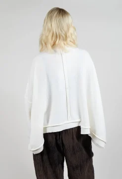 Panelled Knit Jumper in Cream