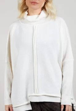 Panelled Knit Jumper in Cream