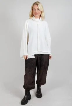 Panelled Knit Jumper in Cream