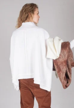 Panelled Knit Jumper in Cream