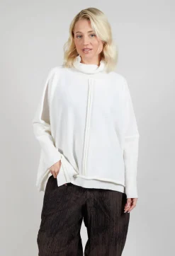 Panelled Knit Jumper in Cream