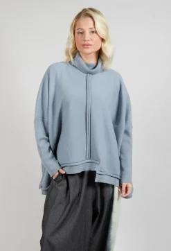 Panelled Knit Jumper in Grey