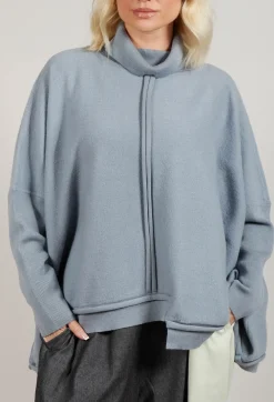 Panelled Knit Jumper in Grey