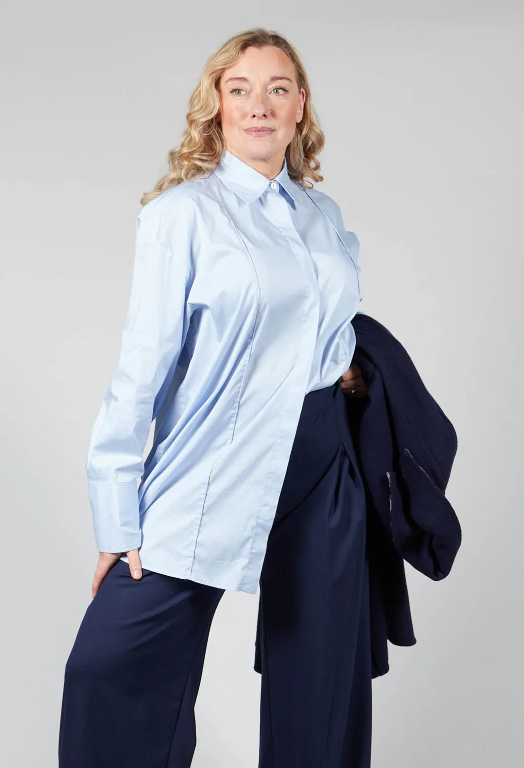 Panelled Shirt in Chianti Sky