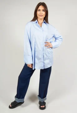 Panelled Shirt in Chianti Sky