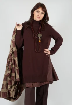 Panelled Sweater Dress in Java