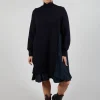 Panelled Sweater Dress in Dark Navy