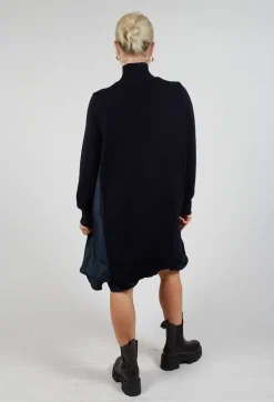 Panelled Sweater Dress in Dark Navy