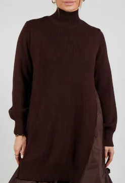 Panelled Sweater Dress in Java