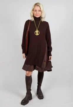 Panelled Sweater Dress in Java