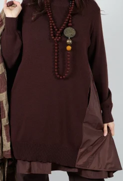 Panelled Sweater Dress in Java