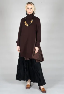 Panelled Sweater Dress in Java