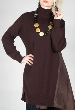 Panelled Sweater Dress in Java