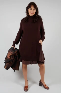 Panelled Sweater Dress in Java