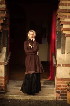 Panelled Sweater Dress in Java