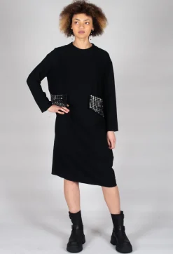 Patch Pocket Dress in Black