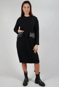 Patch Pocket Dress in Black