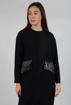 Patch Pocket Dress in Black