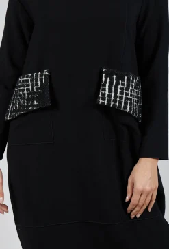 Patch Pocket Dress in Black