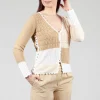 Patched Crochet Cardigan in Jojoba