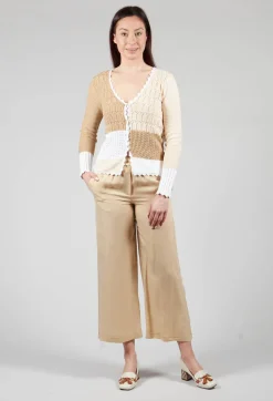 Patched Crochet Cardigan in Jojoba