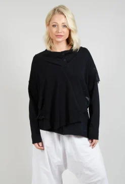 Patched Cropped Jacket in Black