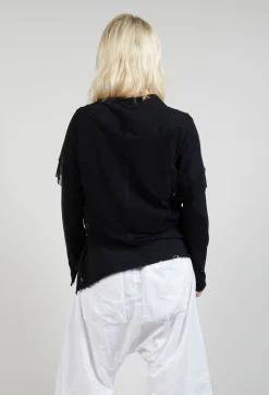 Patched Cropped Jacket in Black
