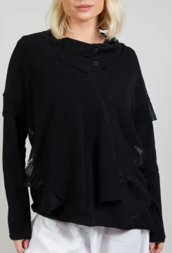 Patched Cropped Jacket in Black